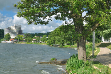 Diekseepromenade at Lake Dieksee in Malente,Holstein Switzerland,Schleswig-Holst