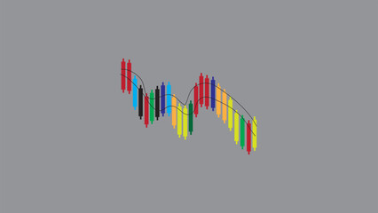 Abstract stock market, down market vector illustration.