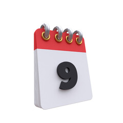 Minimal 3d daily calendar icon on alphabet background. 3d rendering