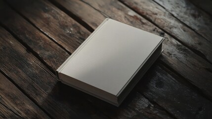 Fototapeta premium blank book mockup on rustic wooden background