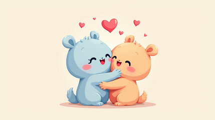 Fototapeta premium Warm Embrace: Heartfelt Hug in a Serene Romantic Setting for Hug Day