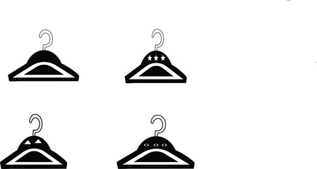 Hangers silhouette vector style with white background 