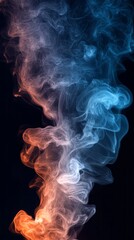 Fototapeta premium Captivating pastel-colored smoke dances against a dark backdrop, offering a mesmerizing visual experience. The fluid motion and vivid shades make it ideal for phone wallpapers