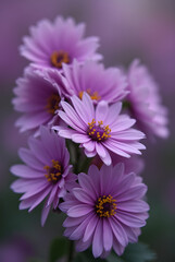Obraz premium Beautiful purple blossoms celebrating International Women’s Day on March 8th, set against a colorful, softly blurred backdrop.