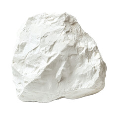 White Kaolin Clay Lump Isolated on White Background