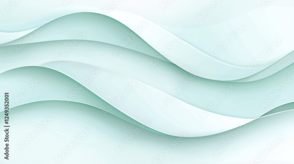 Poster soft waves in calming blue tones create serene and tranquil background. ideal for relaxation and pea