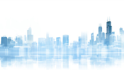 Urban Skyline with Abstract Blue Tones and Soft Focus