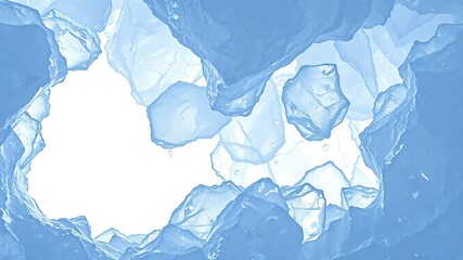 Fototapeta premium Crystalline Tapestry: Intricate Patterns Etched in Ice