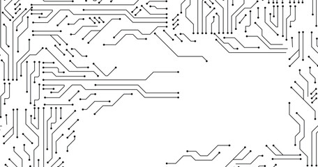 Abstract digital background with technology circuit board texture. Electronic motherboard illustration. Communication and engineering concept. Vector illustration. 