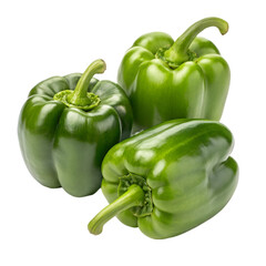 Green Bulgarian pepper isolated on white background