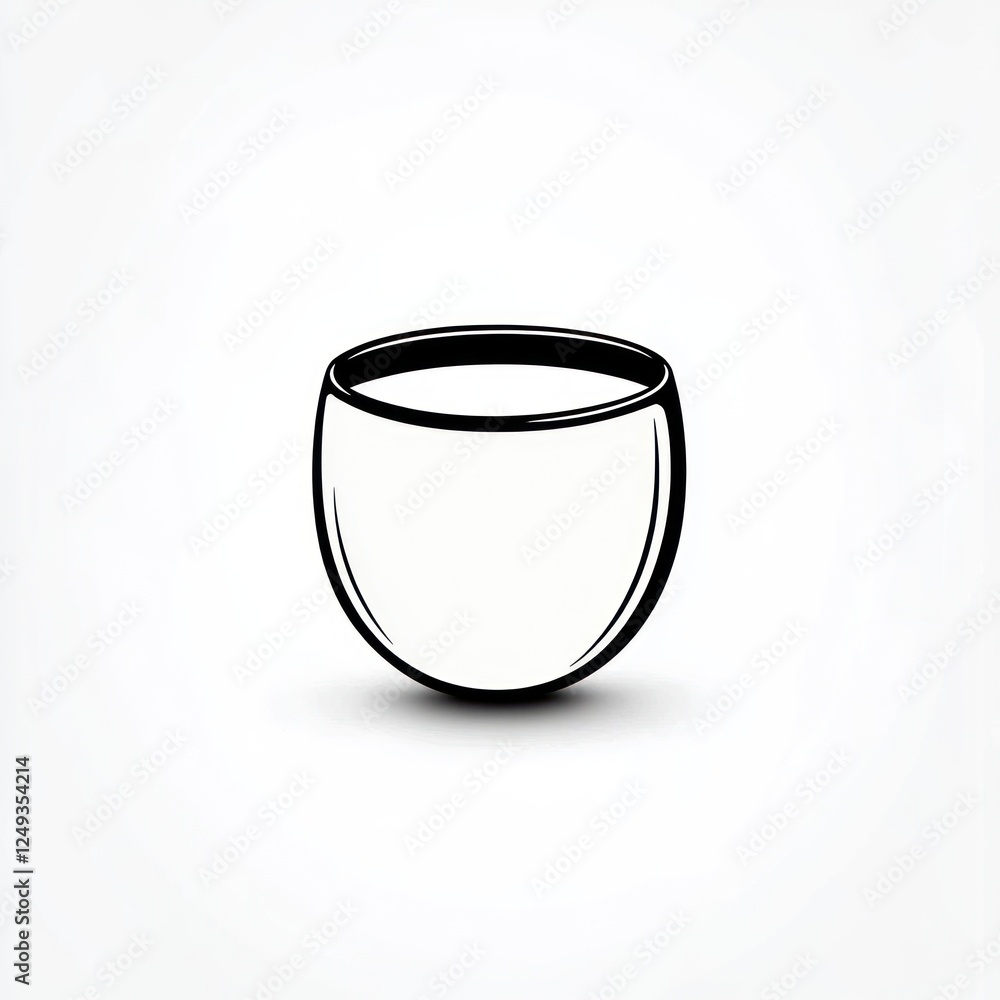 Poster empty bowl icon on plain background for use in menus or apps