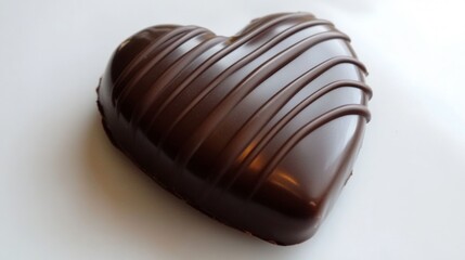 Obraz premium CHOCOLATE IN THE SHAPE OF A HEART ON WHITE BACKGROUND