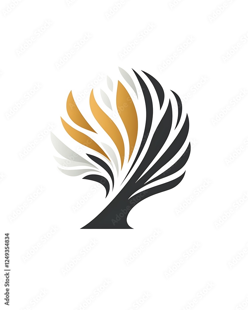 Poster minimalist chisel and tree growth symbol