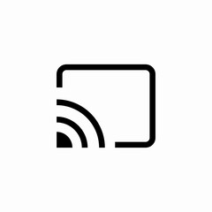 wireless screen share icon sign vector