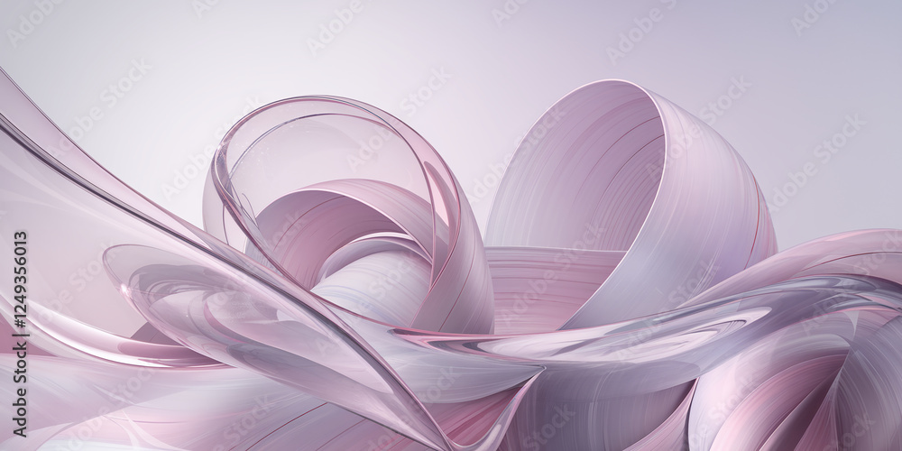 Aufkleber an abstract image of soft pastel pink and purple translucent flowing shapes, symbolizing elegance, f