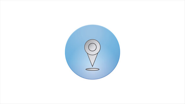 Abstract simple location icon, gap location on white background.
