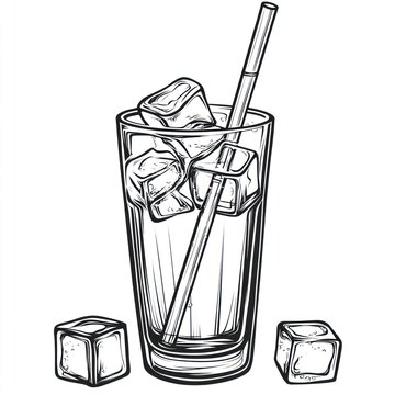 Hand Drawn Iced Beverage in Glass (1)
