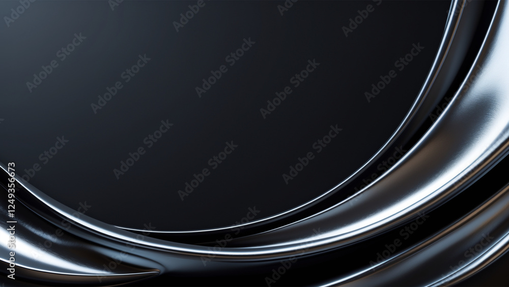 Aufkleber elegant metallic curves on dark background create a sense of flow