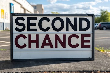 Obraz premium Outdoor Sign Reading 'Second Chance'
