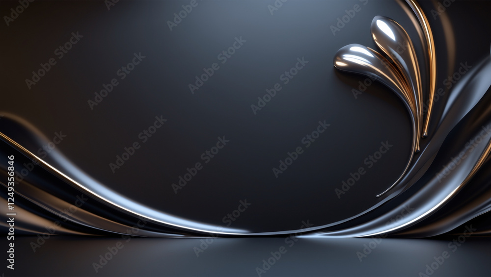Poster elegant abstract background with metallic curves and dark tones for design