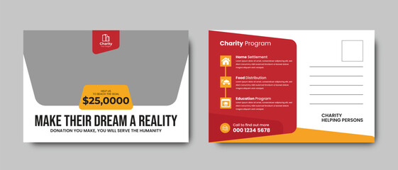 charity postcard template design.