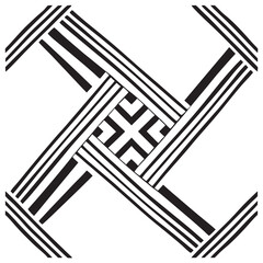 Repeating angular stripes of mandala vector design and illustration