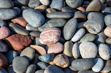 Smooth Beach Stones in Honolulu, Hawaii.