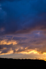 Tropical Sunrise Above a Hill in Honolulu, Hawaii.
