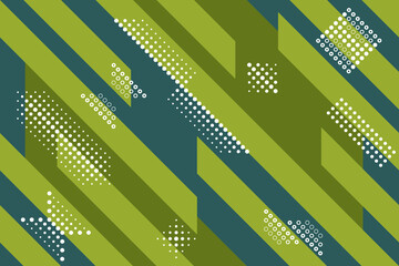 Blue green diagonal stripes with dots. Endless flat vector design for wallpaper.