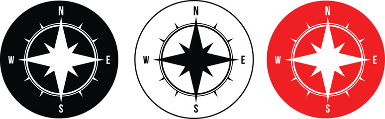 Compass icon set. vector eps10