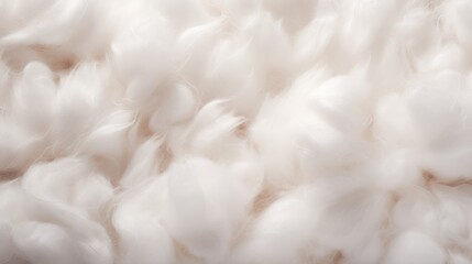 Soft White Wool Fibers Texture, Fluffy Cotton Background, Natural Fiber Material for Textile and Craft Design