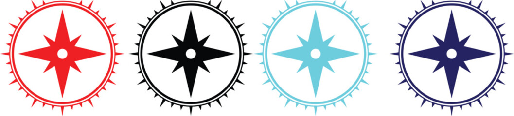 Compass icon set. vector eps10
