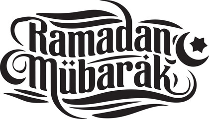 Ramadan Mubarak text typography