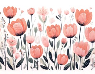 Obraz premium Tulpen auf weißem Hintergrund