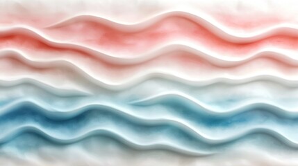 Obraz premium Abstract wave patterns in red, white, and blue hues, creating a textured background effect