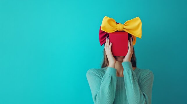 Vibrant girl in yellow with a red bow