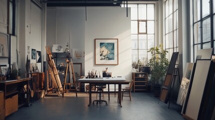 Artist's studio filled with natural light