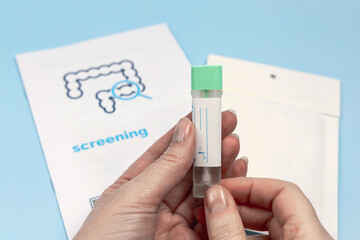 Rectal cancer screening test for home use and lab delivery