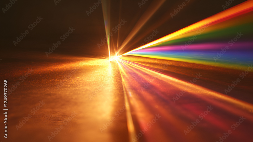 Poster prism light spectrum: a vibrant spectrum of light refracted through a prism, showcasing a dazzling a