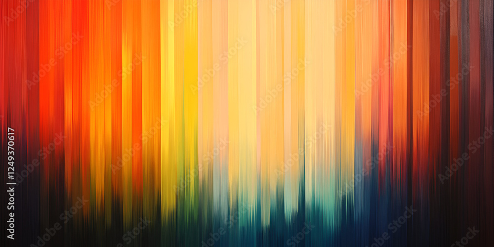 Aufkleber sunset stripes: vibrant vertical stripes of sunset hues, transitioning from fiery oranges and reds t