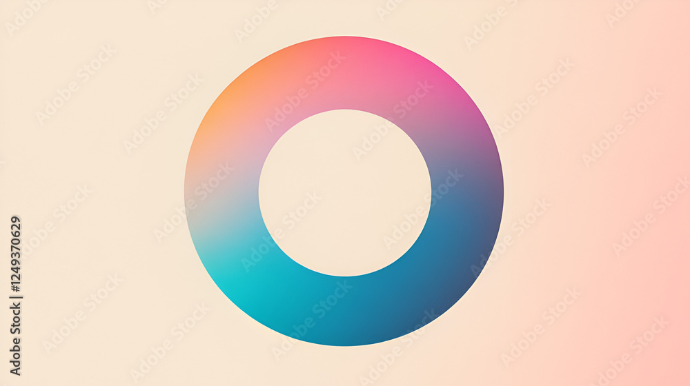 Aufkleber gradient circle abstract: an abstract design featuring a vibrant gradient circle, blending from pink