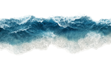 Ocean's restless surface, powerful ocean currents and crashing waves