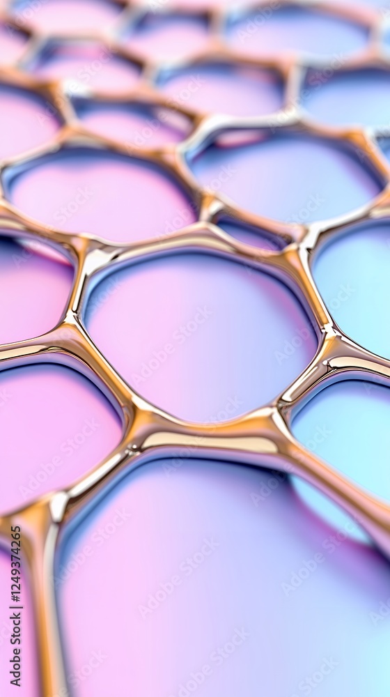 Aufkleber abstract geometric pattern with interlocking circles and curves, showcasing a gradient background of