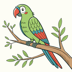 vector illustration of a parrot