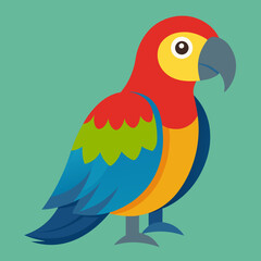 illustration of a parrot on a branch