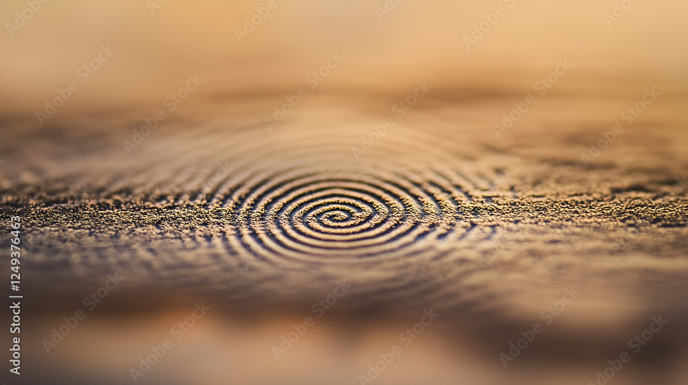 Poster spiral of light: a mesmerizing abstract photograph, the soft glow of the setting sun creating an eth