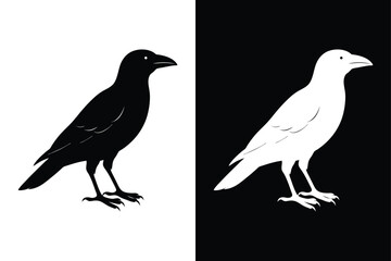 Crow Silhouette Vector Perfect for Logos and Graphics.