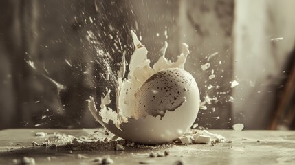 Splashing milk with a cookie in motion