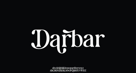 Darbar, Luxury alphabet letters font. Typography elegant wedding classic lettering serif fonts decorative vintage retro. vector illustration
