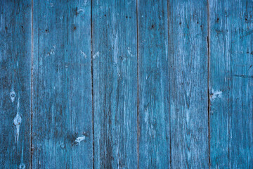 Background of blue wooden planks